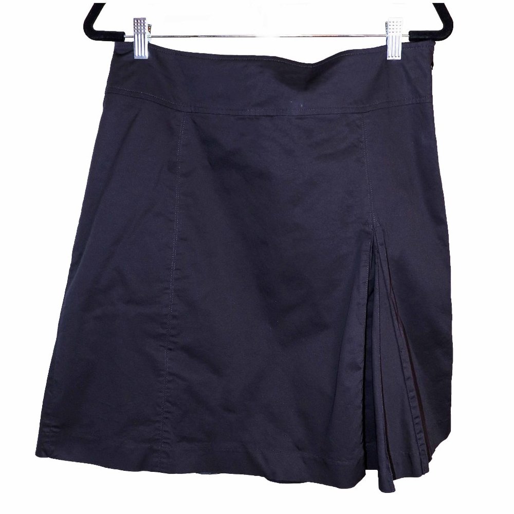 Fabulous Daisy Fuentes Black Kick-Pleat Knee Length A-Line Skirt Size 10 GUC